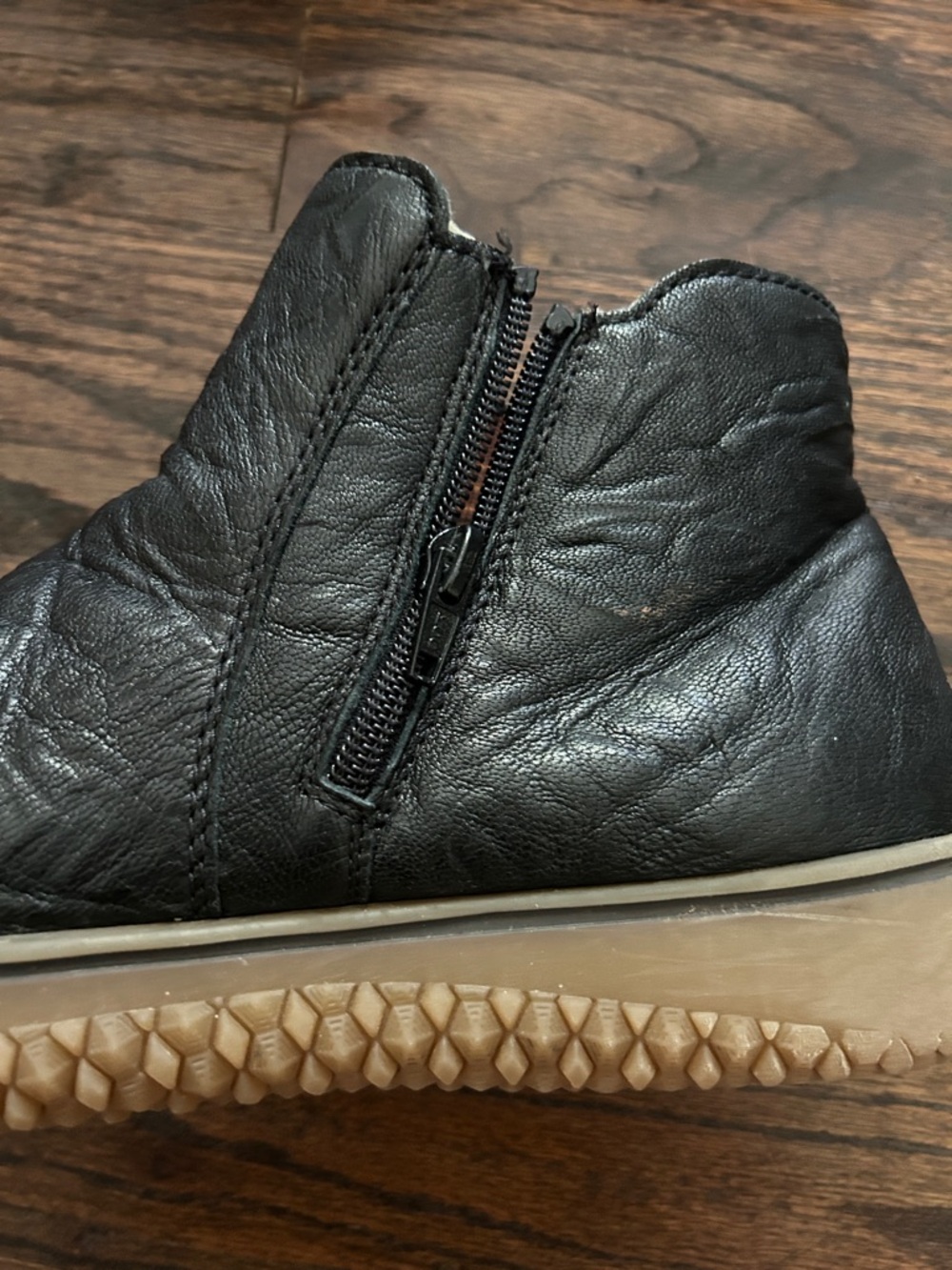 Rieker Waterproof Leather Shearling Lining Black Ankle Boots. Size 42 EU/10 US - Picture 8 of 13